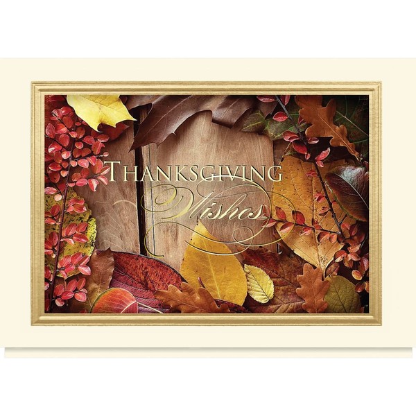 The Gallery Collection, 25 Personalized Thanksgiving Cards with Foil-Lined Envelopes