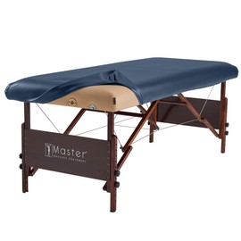 Master Massage Rectangular Universal Fabric Fitted PU Vinyl Leather Ultra-Durable Massage Table Protection Cover for Massage Beds Lash Bed, 28” to 33” Wide, Royal Blue