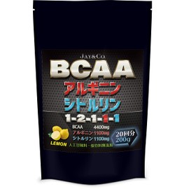 JAY&CO. 無添加人工甘味料 BCAA + アルギニン & シトルリン 国内製造 (レモン, 200g)