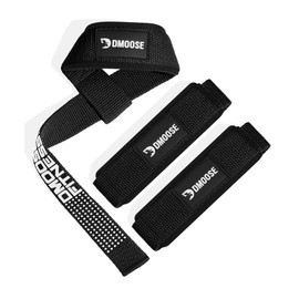 DMoose Lifting Straps, 24 inch (Pair) Wrist Straps for Weightlifting, Deadlift, Powerlifting, Bodybuilding Gym Workout, Neoprene Padded Support Cotton Straps for Max Hand Grip Strength Training