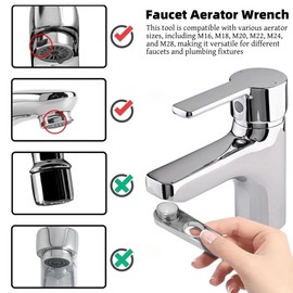 Efficient Water Flow Adjusting Tool Multi-Use Faucet Aerator Key Faucet Aerator Removal Wrench Tool for Easy Installation and Maintenance