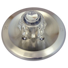 Simpatico 31651Sn Delta Trim Kit, Round Brass Tub Or Shower Escutcheon, Sleeve, Retainer Cap, Screws And Handle, Satin Nickel