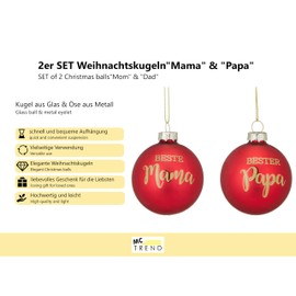 MC Trend Christmas Bauble, Christmas Tree Decoration, Baubles, Mum, Dad ,Grandma, Grandad, Christmas Decoration, Trinket