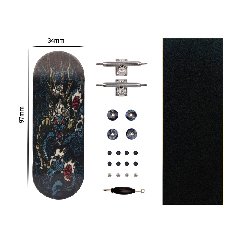 RACOFSB Pro Fingerboard 34mm Wooden Board Professional Finger Skateboard Trucks