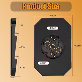 8141DBL Siding Lamp Mounting Blocks Kits, with Built-in Electrical Box Siding Mounting Plate, Light Mounting Block Plate for 1/2" Lap Double and 4" Siding (Black)