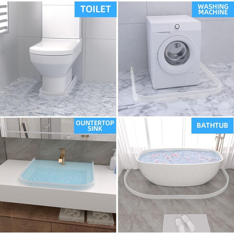 Duzzy 67 Inch Shower Threshold Water Dam, Shower Water Guard