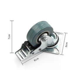 Youyijia 4pcs Castor Wheels 50mm Heavy Duty Rubber Swivel Castor Wheels 600kg Moving Caster Wheels Heavy Duty Swivel Wheels for Furniture with Brakes(with 16 screw and Gasket)