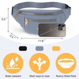 3 Pcs Waterproof Fanny Packs for Women and Men Waist Pack with Adjustable Strap Waist Pouch for Sports Running Exercise Walking Travel (Black, Blue, Yellow)