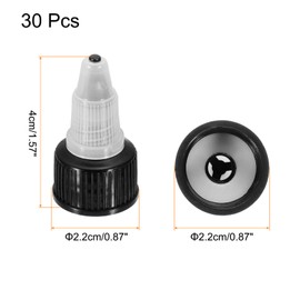 MECCANIXITY 30 Pack Twist Top Cap 18/410 Black Dispensing Squeeze Bottles Replacements Caps for Crafts, Arts, Glue, Liquids
