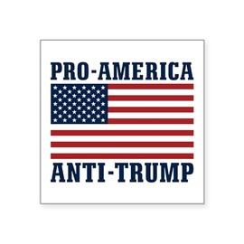 CafePress Pro America Anti Trump Sticker Square Bumper Sticker Car Decal