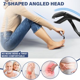 2026 Toenail Clippers for Thick Toenails for Seniors, Angled Head Large Toe Nail Clippers Set for Men, Heavy Duty Ingrown Toenail Clippers with Long Handle, Ultra Sharp Slanted Nail Cutter Wide Jaw