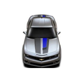 Car-Gear Hood & Trunk Race Stripes Graphic Decals for Chevy Camaro 10-15 BLUE BLK