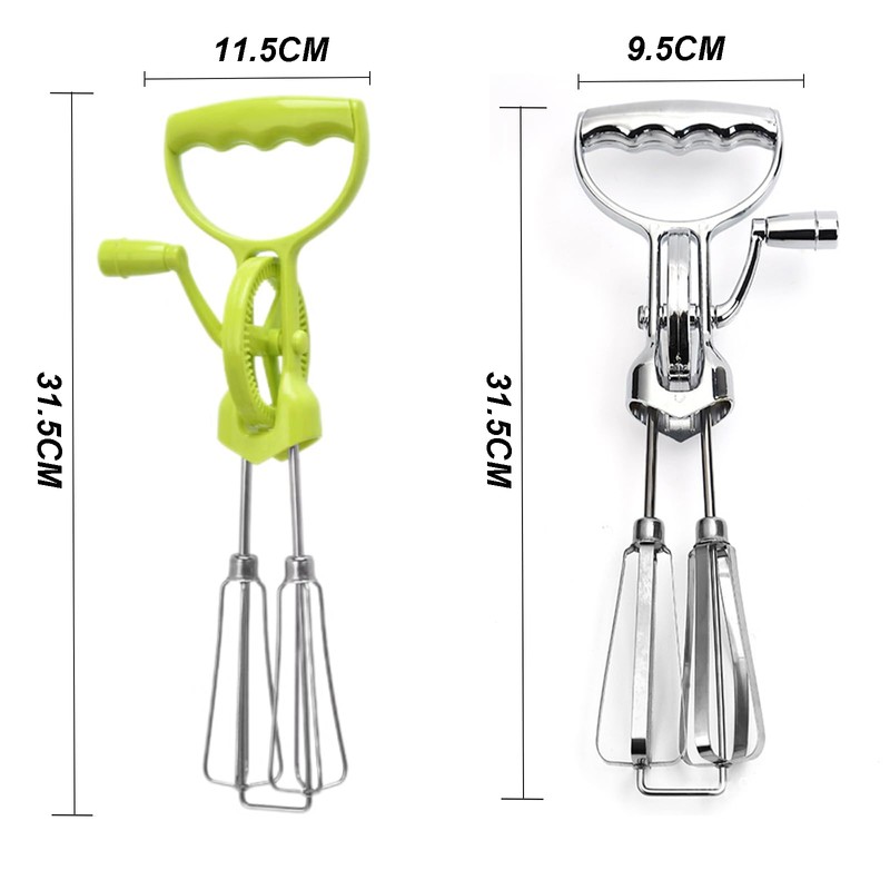 2024 Upgrade Stainless Steel Egg Beater, Rotary Whisk, Easy to