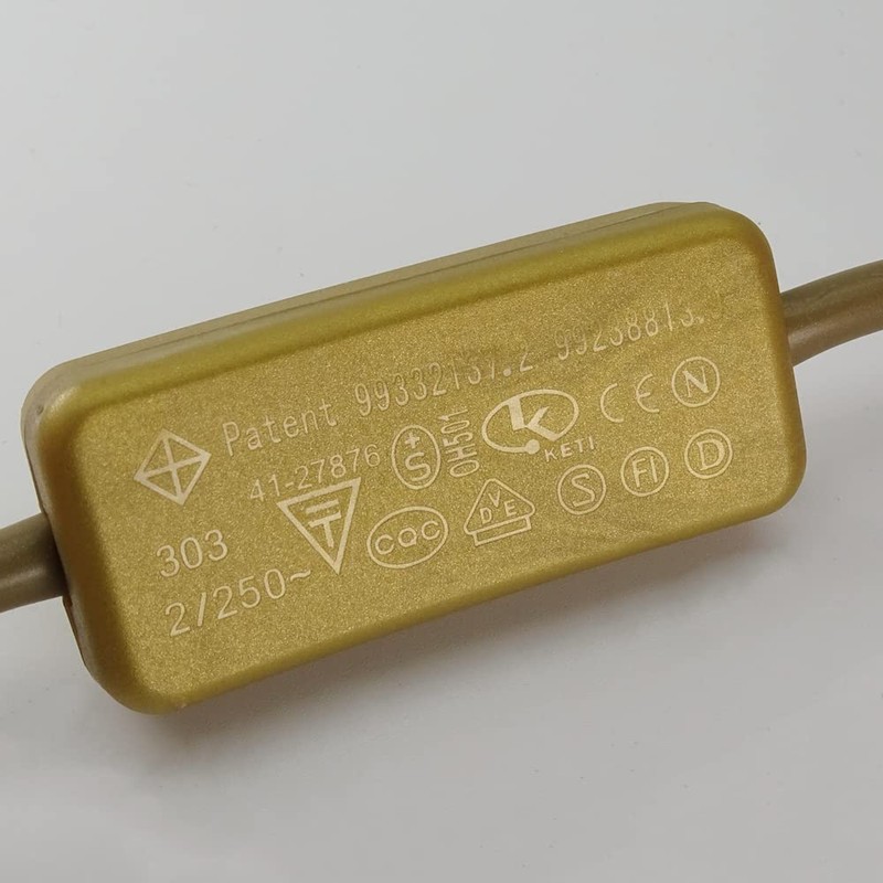 Power Cable with Plug and Switch Gold 1.50 m Connection