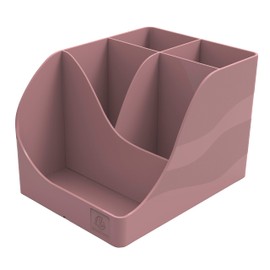 Exacompta 69538D Pen Wave Skandi Reycling Plastic Pen Holder with 5 Compartments for Storing Ballpoint Pens and Other Stationery Blue Angel Pen Box Pen Holder Dusky Pink