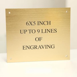 6 X 5 Inch Engraved Bench Plaque, Door Sign, Name Plate, Memorial In Brass Effect or Silver Weatherproof