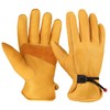 OZERO Cowhide Leather Work Gloves Stretchable Puncture and Cut Resistant