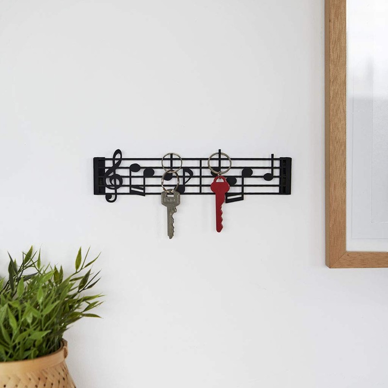 balvi Key Hanger Music Colour Black in the Shape of