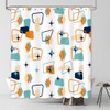 AIBIIN Mid-Century Shower Curtain Retro Abstract Geometric Space Classic 1950s