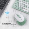 Green Wireless Keyboard and Mouse Combo, 2.4G Ergonomic Wireless Computer