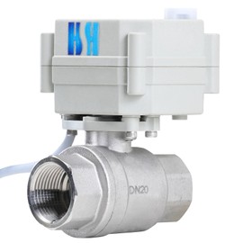 HSH-Flo 3/4" DN20 NPT 2 Way 12VDC 9-24VAC/DC Stainless Steel 304 Normally Closed Electrical Position Feedback On/Off Motorized Ball Valve