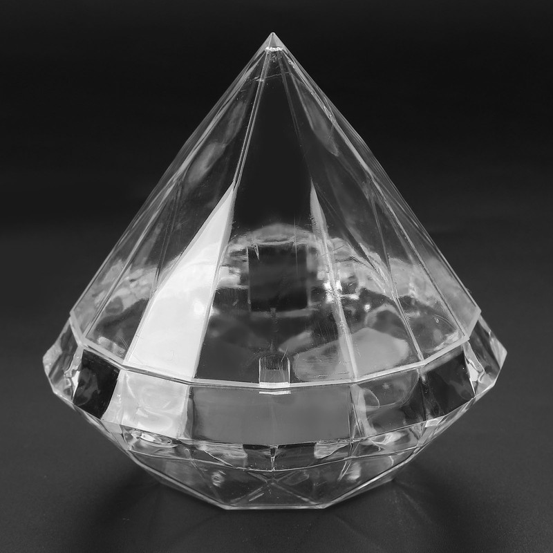 Candies Box Diamond Shaped Clear Jar Transparent Plastic Candy Storage