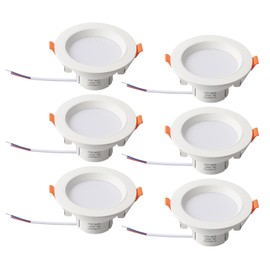 6000K AC90-265V LED Ceiling Light Downlight with Intelligent Radar Sensor for Corridor Balcony Stairs9W 6 pcs