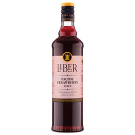 Liber & Co. Pacific Strawberry Syrup (25.4 oz) - Craft Cocktail Mixer with 60% Strawberry Juice - Perfect for Daiquiris, Margaritas & Mocktails