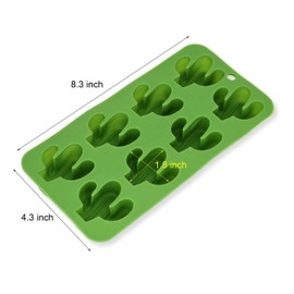 Fewo 8-Cavity Cactus Ice Cube Tray, Food-grade Silicone Mold for Chocolate, Candy, Cookie, Fondant, Jello, Mini Soap, Baking, Bath Bomb, Candle