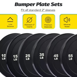 Zelus Olympic Rubber Bumper Weight Plate Set 2" Pair Plates 10/15/25/35/45 - 25 lb × 2