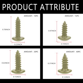 Luminuti 170 Pcs Car U-Clips and Screw, Car Retainer Clips, Automotive U Nut and Screw Clip Replacement Parts for Dash Door Panel Interior