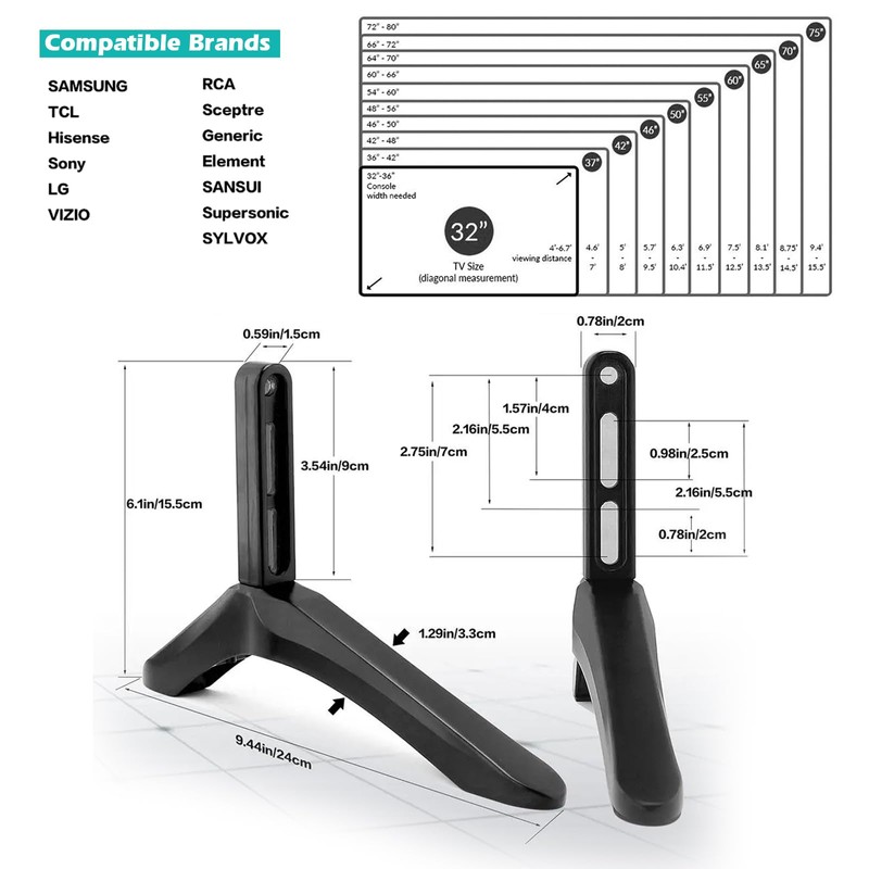 TV Stand, TV Legs Replacement for Smart 28" 32" 40"
