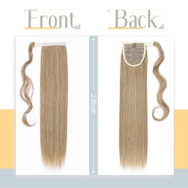 Silk-co Ponytail Hair Extension One Piece Clip in on Pony Tail Synthetic Straight Hairpieces 23inches Ash&Bleach Blond