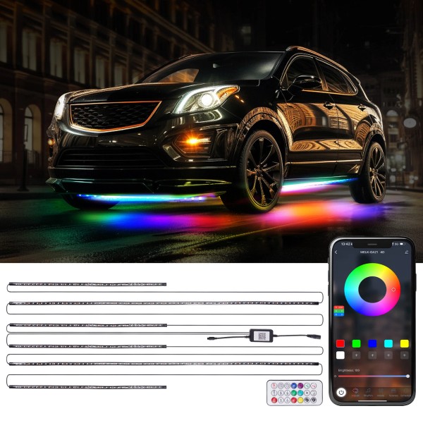 BFO 6Pcs 5050 RGB Strip Under LED Car Tube Underbody