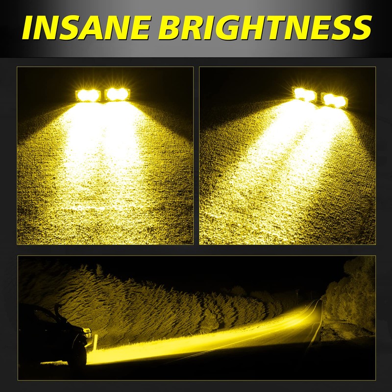 Amber LED Pods, AKD Part 3 Inch CREE LED Fog