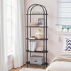 HOOBRO 5 Tier Open Bookshelf, Industrial Arched Bookcase Display Shelf