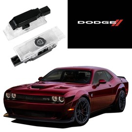 2 Pcs Never Fade Door Light Logo, Projection Ghost Shadow Welcome Puddle Light Compatible with Charger Challenger 2013~Present Accessories (Scat Pack) - Model: challenger Dodge