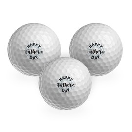 DV DESIGN 3 x Golf Balls - Happy Father's Day Joke Funny No 1 Golfing Golfer Fan Club Sport Father Daddy Best Dad Ever Men Boys Ball Gift #GB0037
