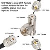 UHF Male to UHF Female T-Connector Adapter 2 PCS, PL259