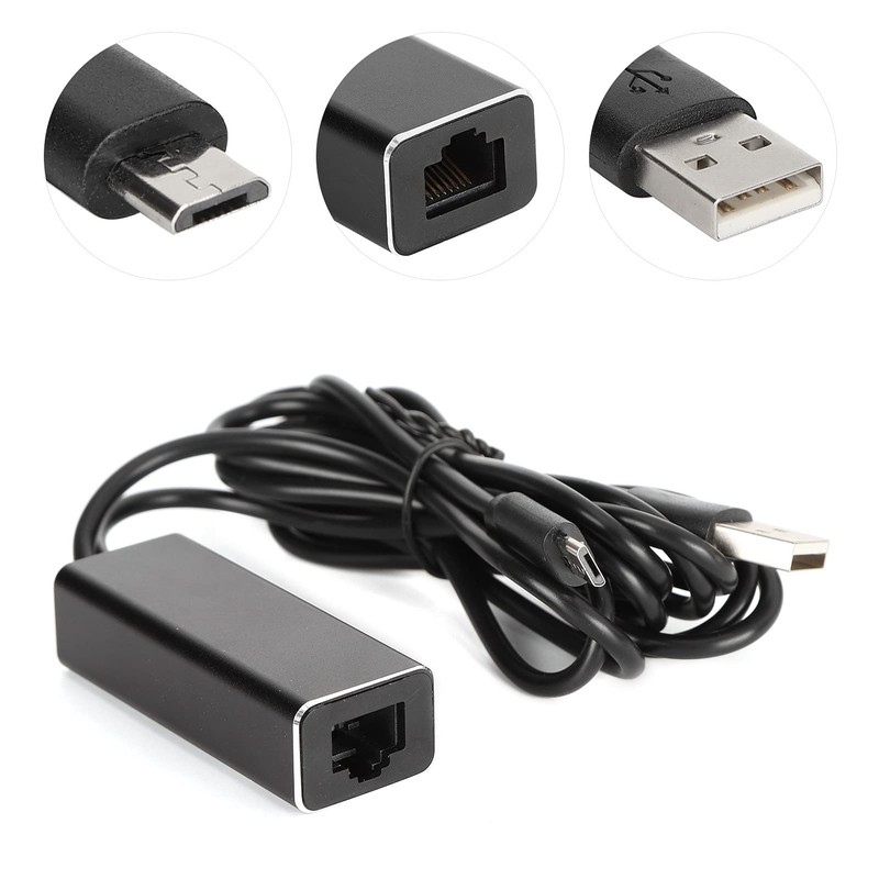 Qiilu Adaptador Ethernet a Firestick Adaptador de Red Aleación de