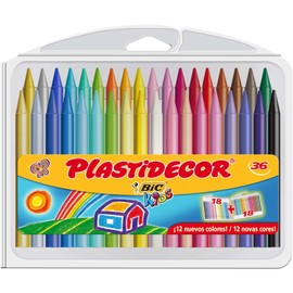 Bic Plastidecor Assorted Colored Crayons (Pack of 36)