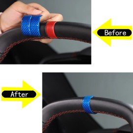 necar2020 Blue Carbon Steering Wheel Turn Mark Cover Accessories For Corvette C8 2020-2024