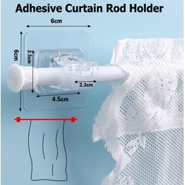 Curtain Rod Brackets for Window Curtains – Self-Adhesive Nail-Free Adjustable Holders for Easy Home Installation