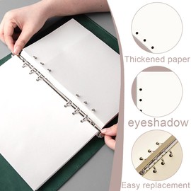 QOWUXHZ 120 Sheets Ring Binder Inserts A5 A5 Refill Paper Blank A5 Paper Refillable Refill Paper, 6 Holes Refill Inserts Loose Note Paper for A5 Notebook Ring Binder Sketch Inserts