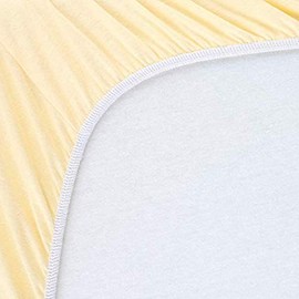 SheetWorld Fitted Pack N Play Playard Sheet Compatible with Zdolmy Baby Bedside Sleeper Bassinet 28 40 inches, 100% Cotton Jersey, Hypoallergenic, Butter Soft, Soft Yellow, Made in USA