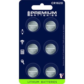 Premium CR1620 Battery Lithium 3V Coin Cell - Japanese Engineered High Capacity Batteries (6 Pack)