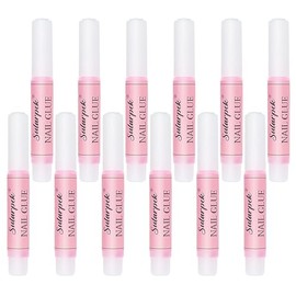 Sularpek 12 Stück Nagelkleber, Nagelkleber Extra Stark, Nagelkleber Für Kunstnägel Tips, für die Nagelverlängerung künstliche Fingernägel und Nageldesign, Professionelle Nagelbindung
