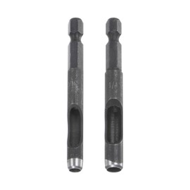 HARFINGTON Leather Hollow Punch Set 1/4 Hex Shank for Drills, 3/16" 1/4" Dia Rotary Hole Punches for Thick Fabrics Leathercraft Working