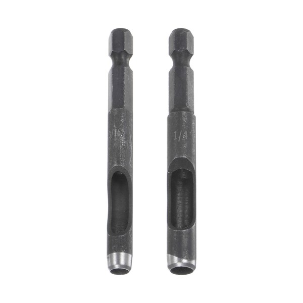 HARFINGTON Leather Hollow Punch Set 1/4 Hex Shank for Drills,