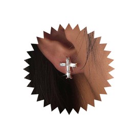 TseenYi CZ Cross Stud Earrings Gold Crystal Cross Small Earrings Tiny Zirconia Crucifix Earrings Small Cross Tiny Earrings Rhinestone Cross Pave Cubic Earrings Jewelry for Women and Girls